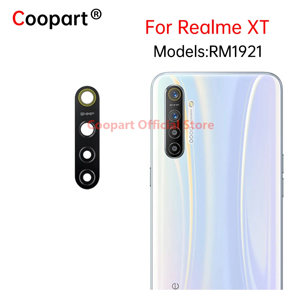 1Pcs New For OPPO Realme XT Back Camera Glass Lens Rear Camera Glass With Adhesive Sticker Repair Replacement Parts