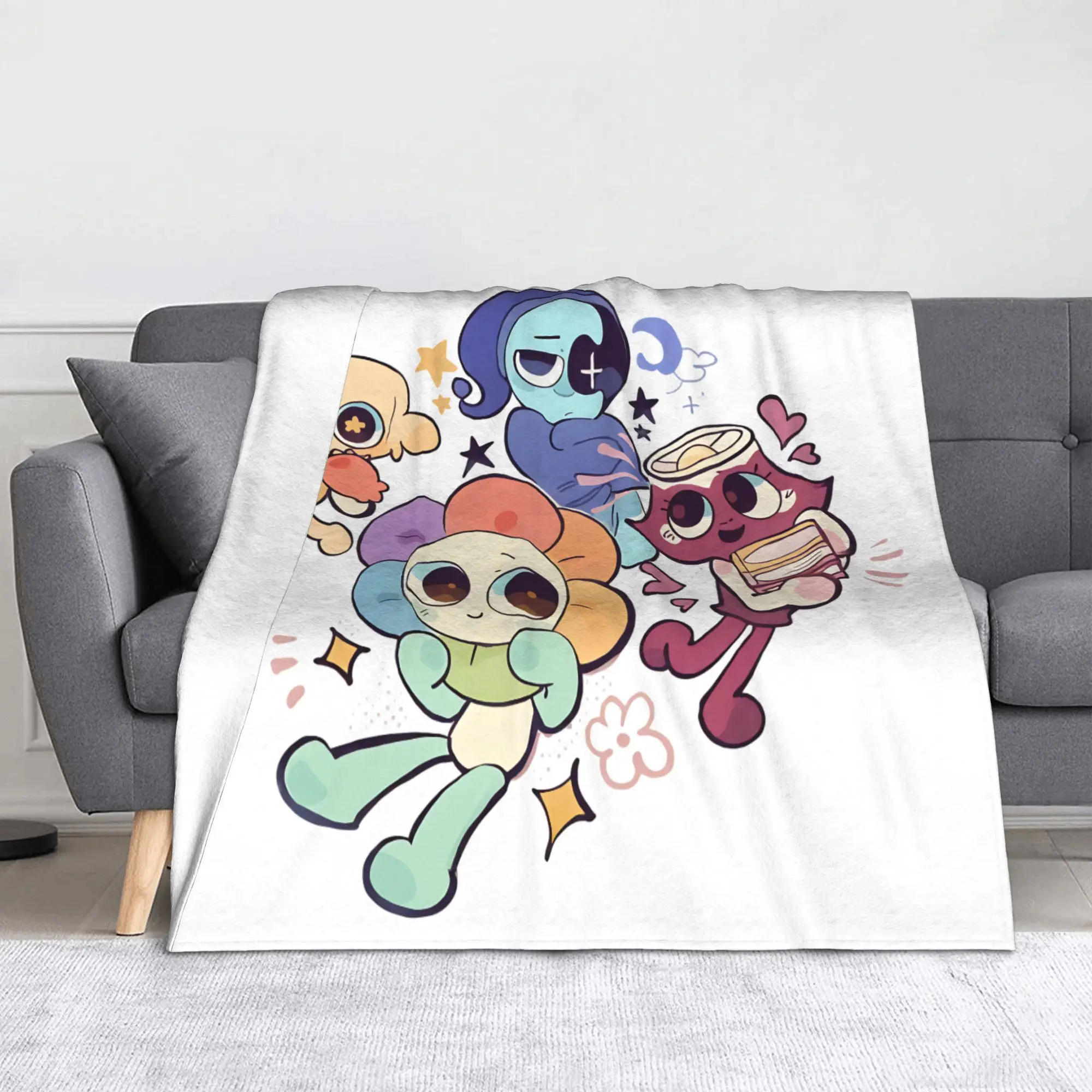 

Dandys World Cartoon Moonflower Blanket Fleece Spring/Autumn Breathable Soft Throw Blanket for Bed Bedroom Quilt