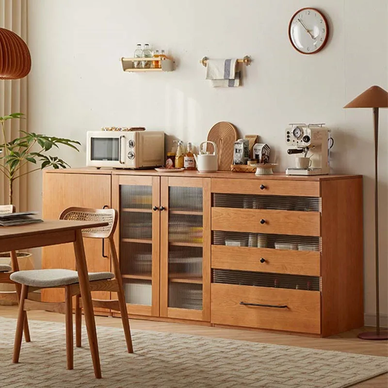 Mid Century Nordic Dressoir Display Laden Houten Planken Dressoir Hal Multifunctionele Kasten De Salon Keukenmeubilair