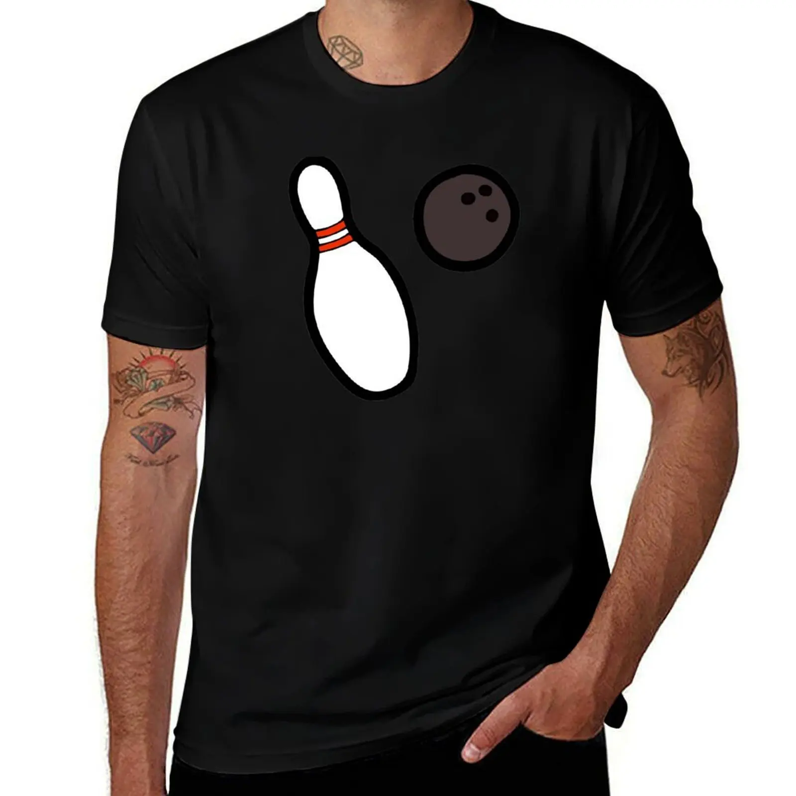 

Bowling for Pins Pattern T-Shirt Industrial Work Tee Shirt