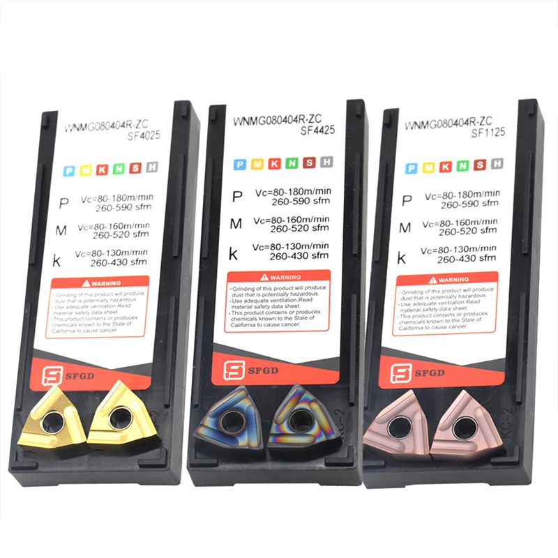 10PCS WNMG080404 R ZC SF4025 SF4425 SF1125 External Turning Tools Carbide Insert WNMG 080404 Metal Lathe Tools Inserts