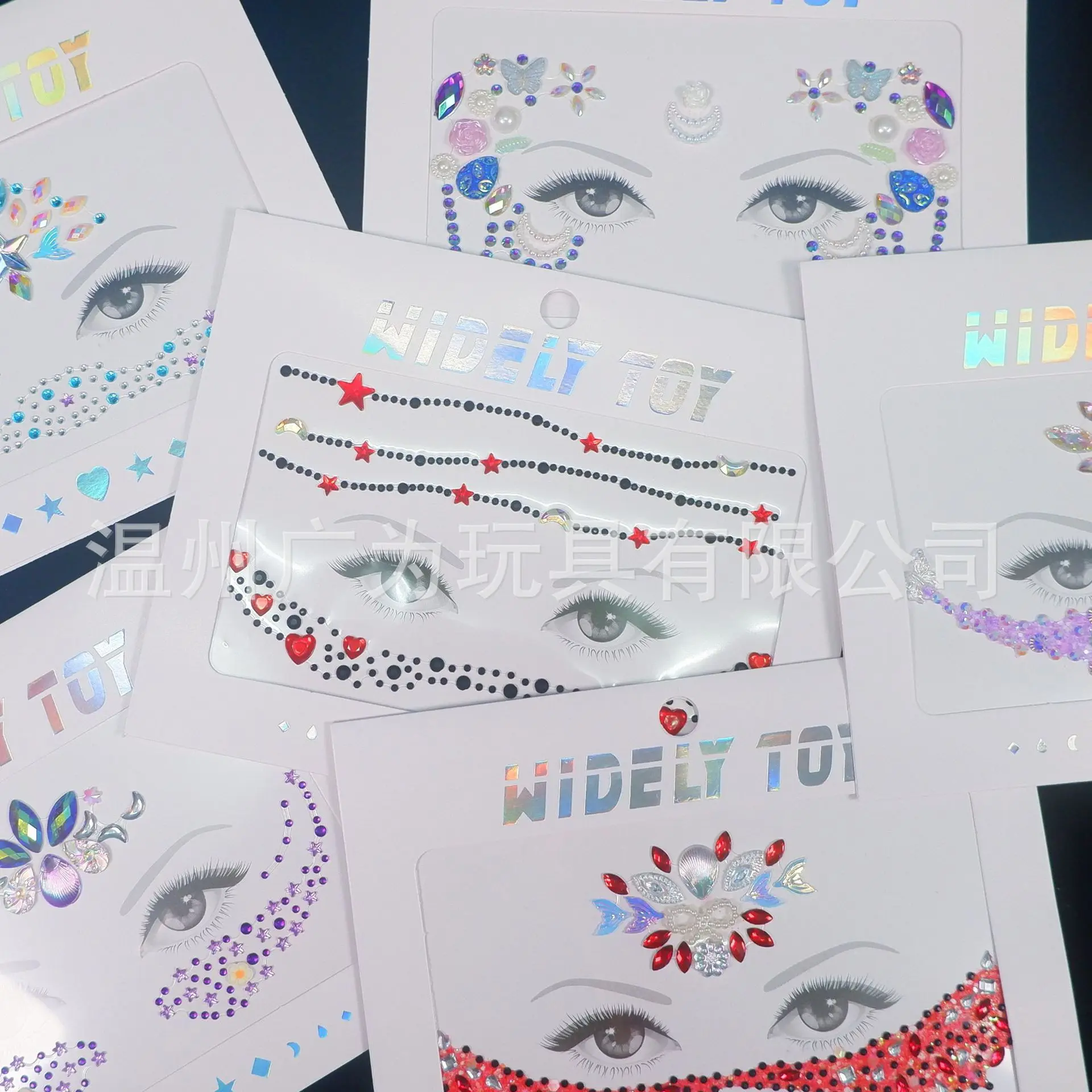 Style Face Gems Stickers Self Adhesive Rhinestones Temporary Tattoos for Festival Rave Party Makeup Forehead Decoration