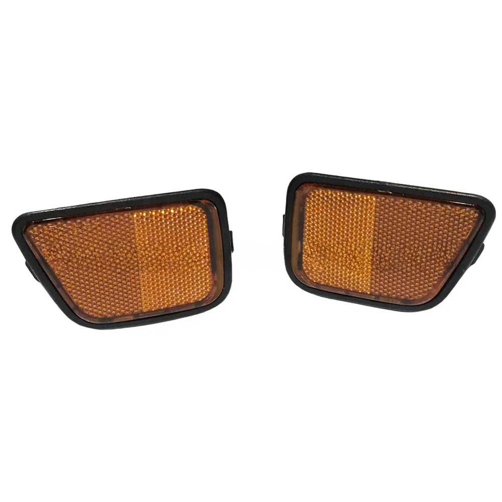 ABS Yellow Bumper Reflector Pair for Honda CR-V 1997 to 2001 Front Side Installation OEM 33801S10A01 and 33851S10A01