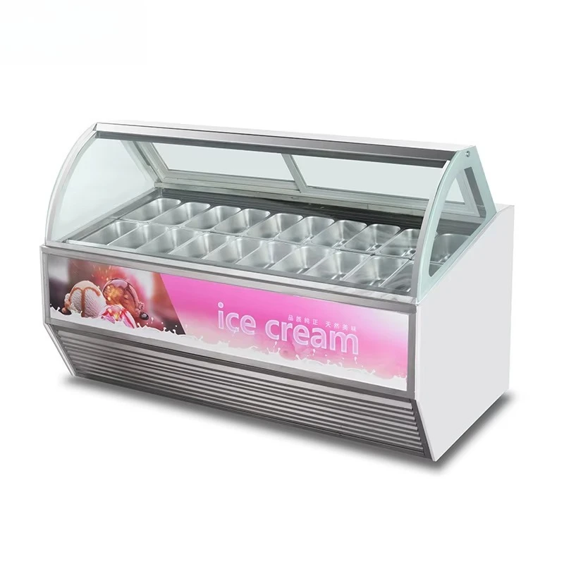 

Customized Hot Sale Hard Ice Cream Display Freezer Showcase Gelato Display Cabinet Cake Refrigerator Showcase