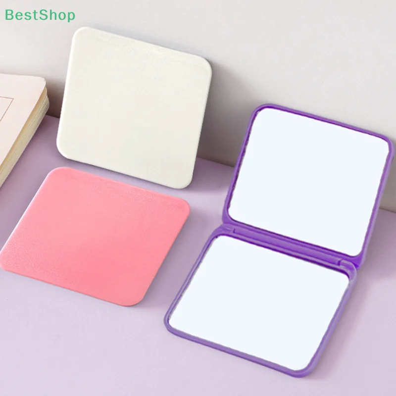 ♥ مرآة مكياج صغيرة قابلة للطي على الوجهين، مرآة جيب محمولة #4