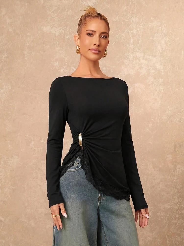 Fall 2026 New Arrivals: Elegant Women's Split-Panel Blouse—Perfect for Daily Commutes and Casual Wear