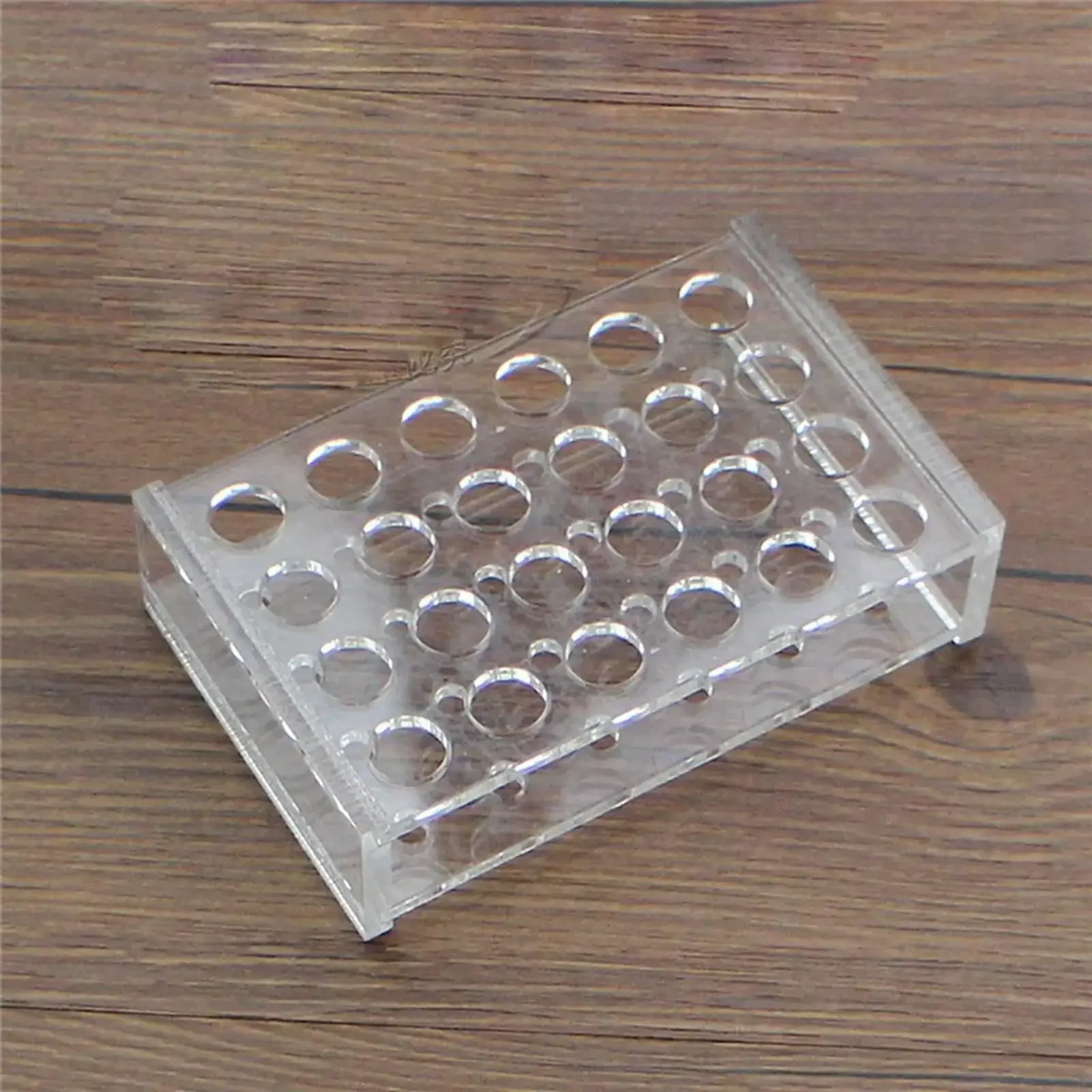 14mm Diam 24 Holes Methyl Methacrylate Rack Stand For 5ml Centrifuge Tubes