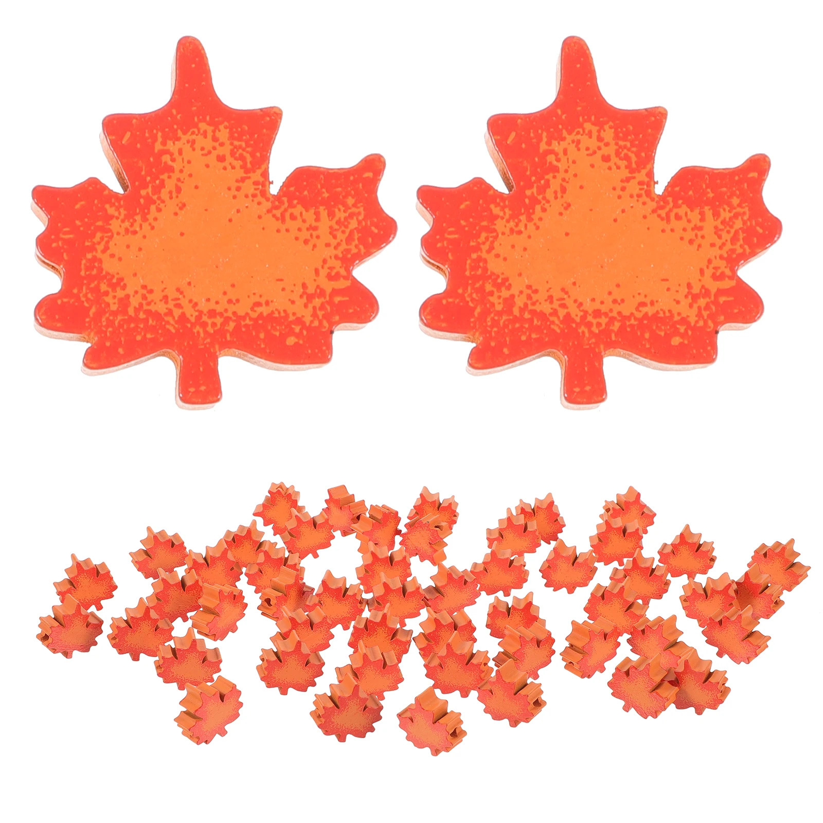 

50 Pcs Wooden Bead String DIY Accessories Beads Maple Leaf for Crafting Spacer Thanksgiving Multipurpose