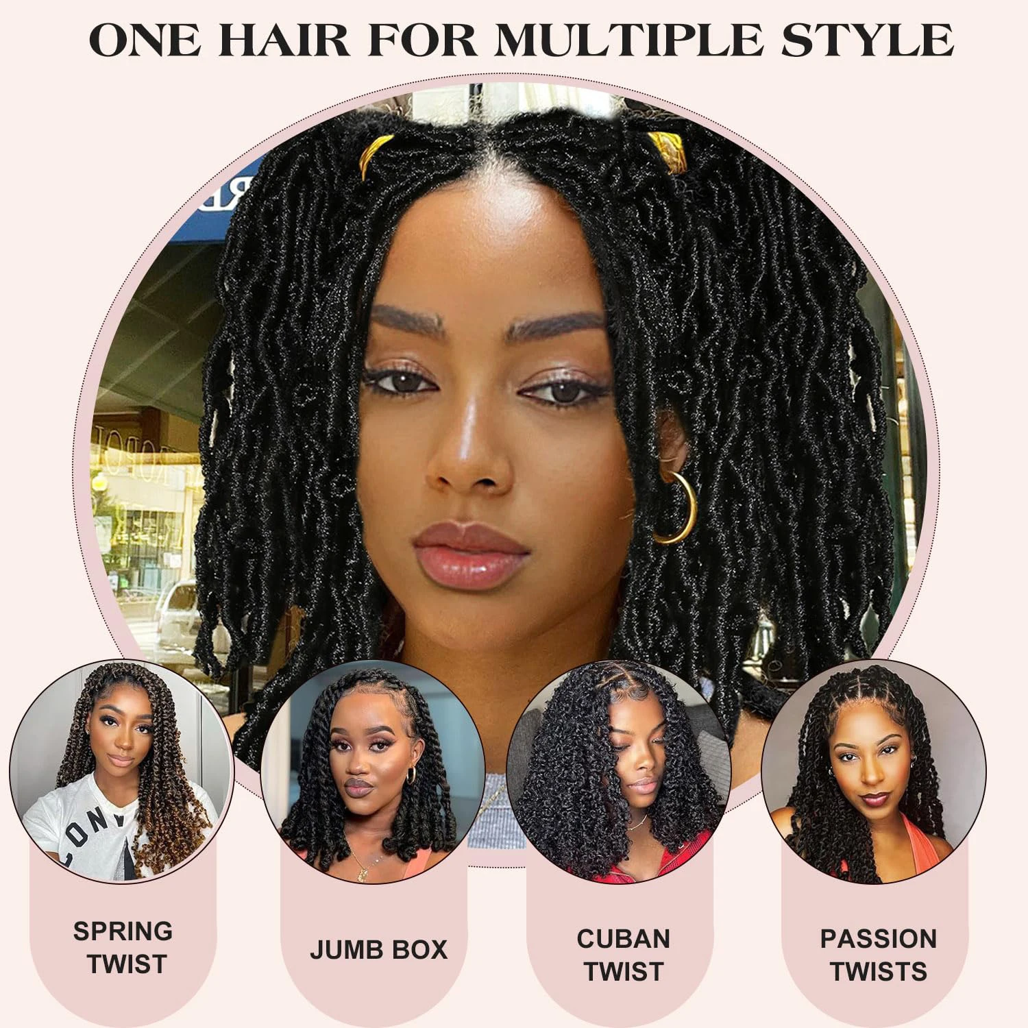 Marley cabelo 8/10/12/14 Polegada preto 1-3 pacotes pré separado elástico afro torção cabelo marley torção trança cabelo sintético