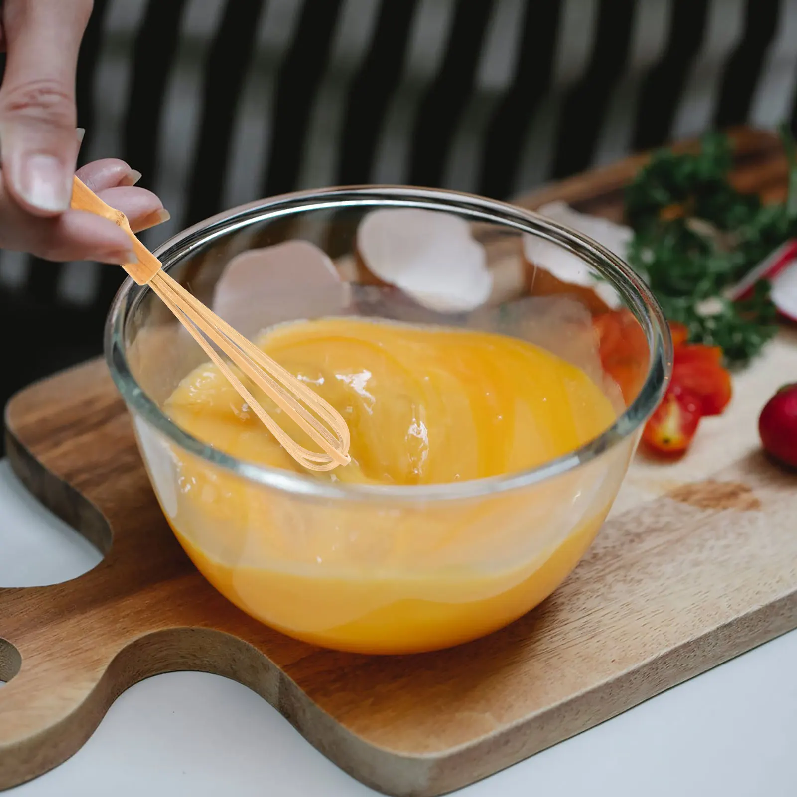 

Bamboo Egg Whisk Kitchen Wire Stirrer Cream Mixer Handheld Sauce Egg Beater Manual Mixer Ergonomic Handle Lightweight Easy