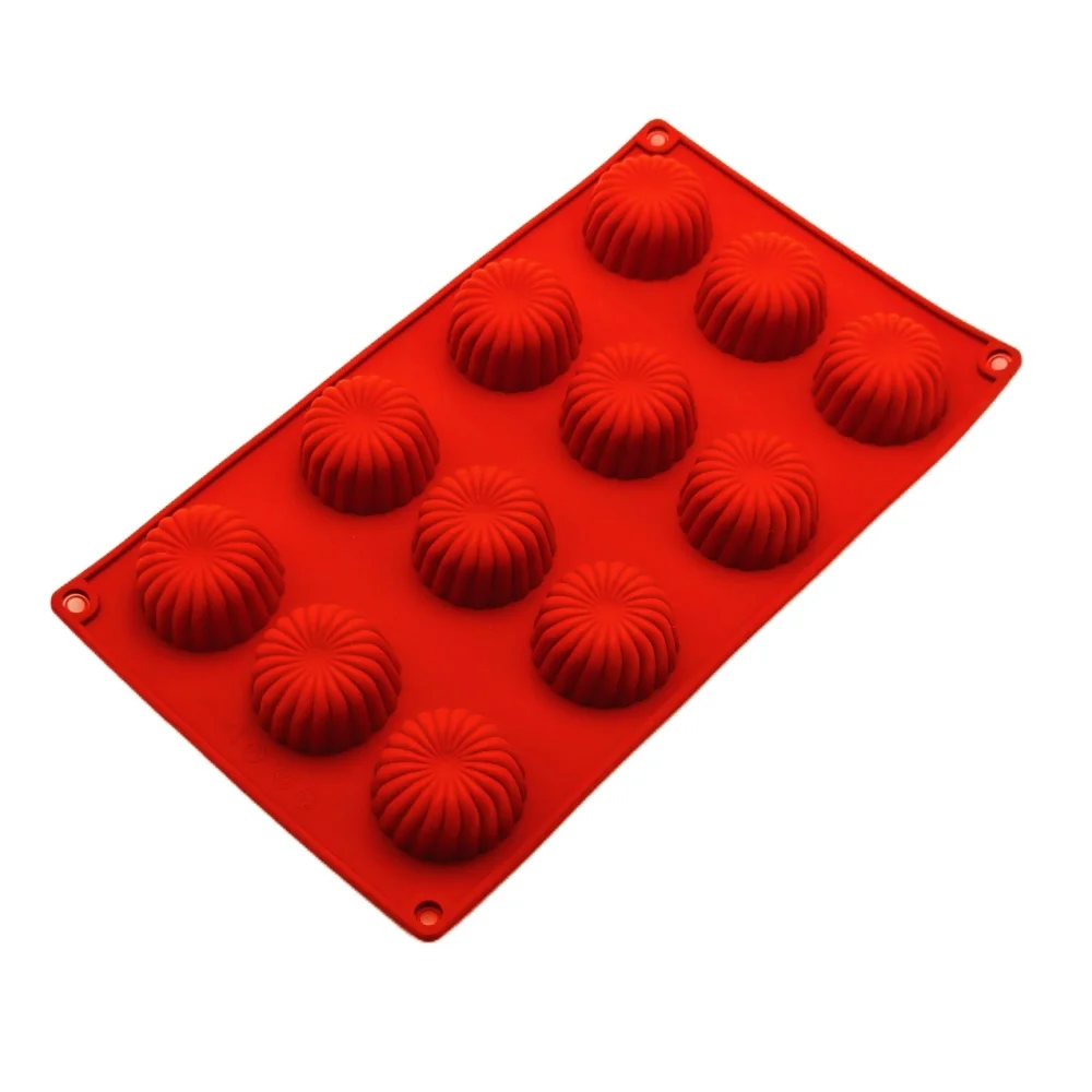 

12 Hole Round Lace Thread Silicone Chiffon Cake Mold Swirl Chocolate Mould Home Baking Dessert Mold Of Pudding Jelly Baking Tool