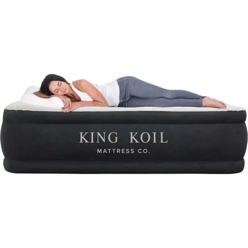 Air Mattress Queen with Built-in Pump for Home 20 Inch Inflatable Airbed Luxury Double High Adjustable Blow Up Mattress