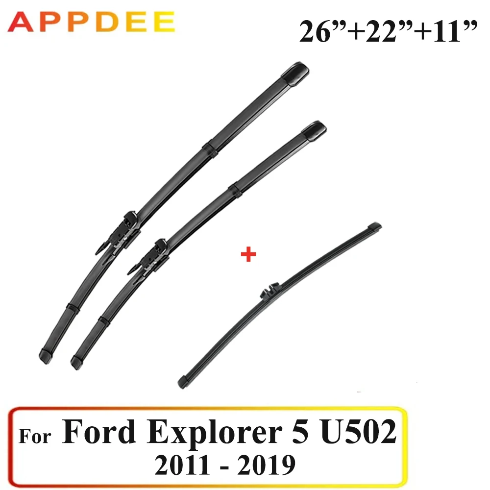 APPDEE Wiper Front Rear Wiper Blades Set For Ford Explorer 2011- 2019 2018 2017 Fifth generation Windshield Windscreen 26