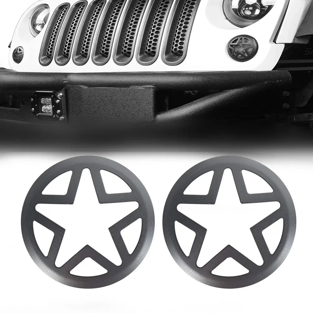 

New!2pcs Front Turn Signal Light Cover Guard Aluminum Alloy for Jeep Wrangler 2007-2018 JK 2 Door & JKU Unlimited 4 Door (Five S