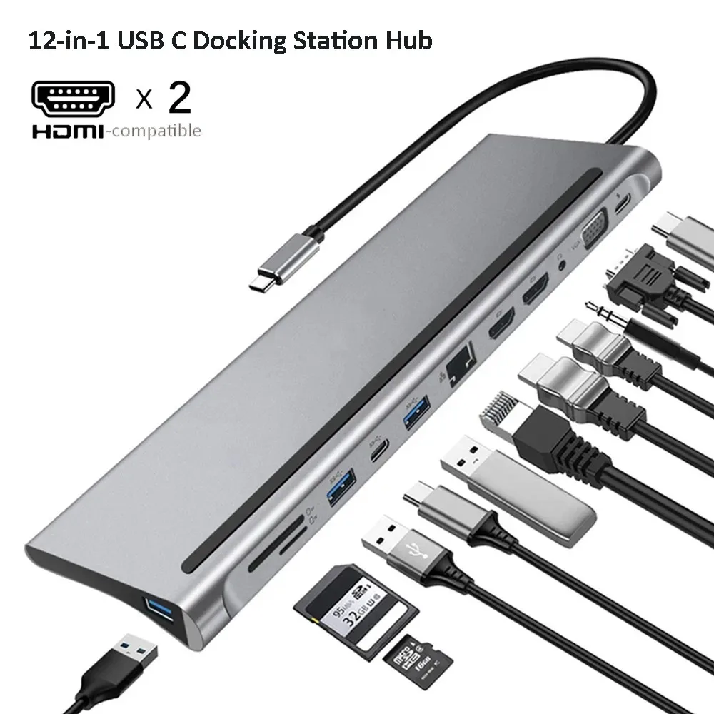 

Док-станция с USB-разъемом, разветвитель с разъемами типа C, HDMI, Rj45 Pro, для Macbook, Mac, мини-ноутбуков