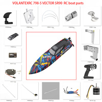 Volantexrc 798-5 vector SR90 brushless RC boat parts:shell cover rudder  shaft holder shaft and propeller  water fins servo etc