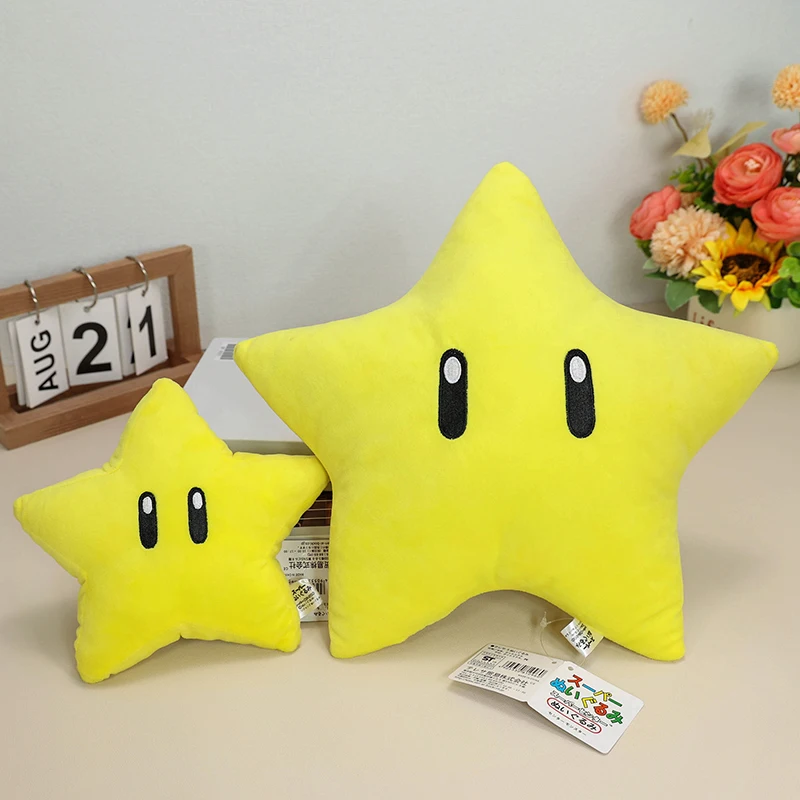 Super Mario Bros Yellow Star 7inch and 12inch Stuffed Animal , Nintendo Switch Game worlds Odyssey Wonder Plush Toy Teddy Doll