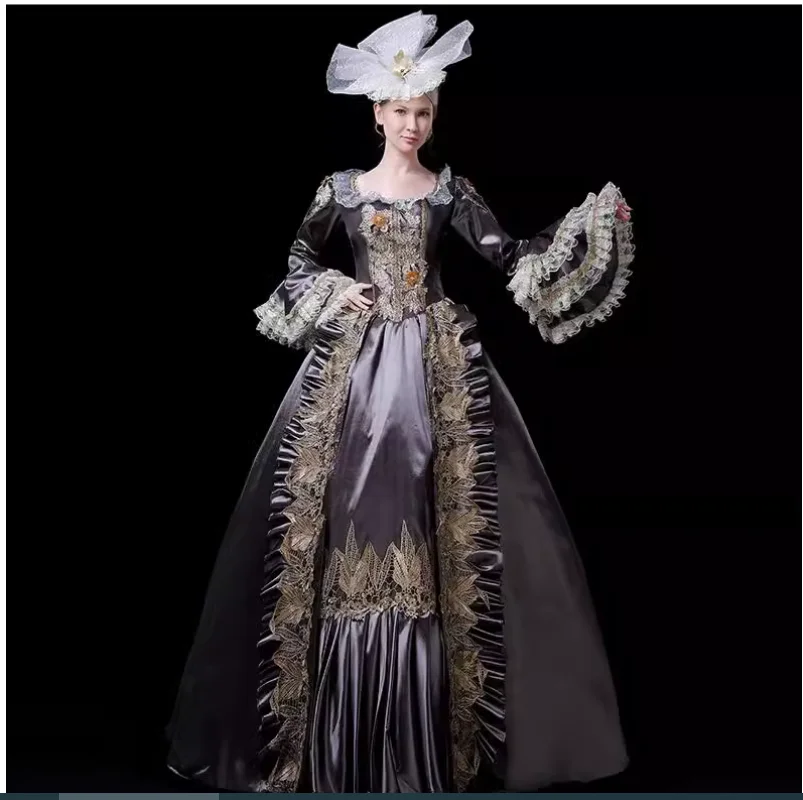 Traditional European court attire for women's stage performances, royal princess dresses