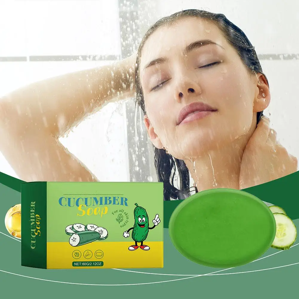 Cucumber Whitening Body Soap Reduces Fine Lines Oil Acne Spot Anti-Acne Cleanser Blackhead Control Removal Facial Moisturiz U9M8