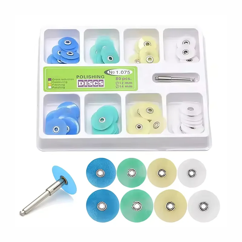 

80pcs/Box Orthodontic Dental Composite Polishing Discs Flexible Dental Polishing Discs Oral Dental Finishing Discs Kit