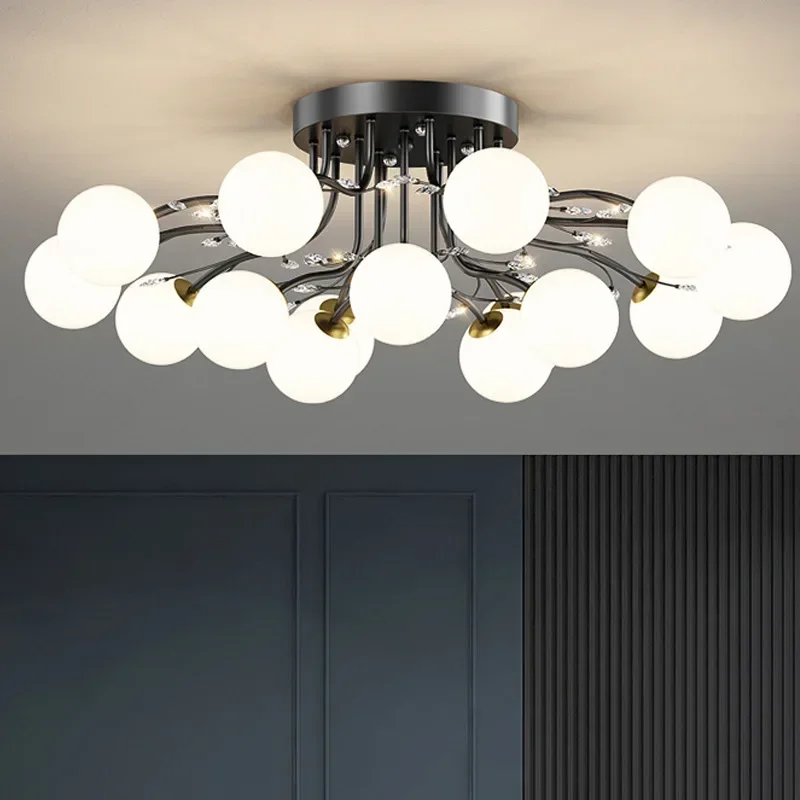 2026 الحديثة السقف ثريا ذهبية لغرفة المعيشة غرفة الطعام ديكور غرفة نوم قلادة مصباح تصميم المنزل إضاءة داخلية Lusters Fixtur