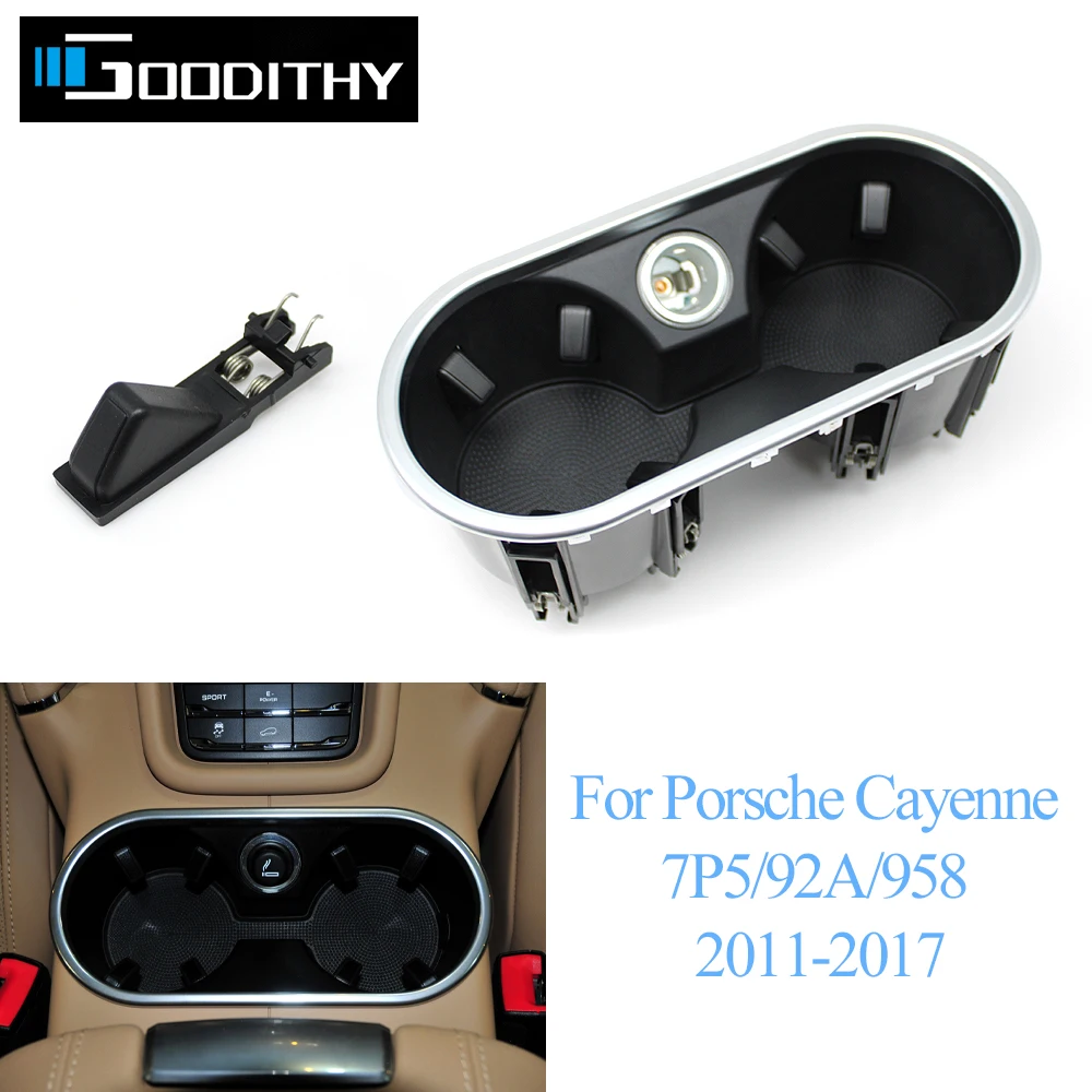 

Car Central Drink Water Cup Holder Assembly Cup Holder Buckle Cigarette Lighter For Porsche Cayenne 7P5 92A 958 2011-2017