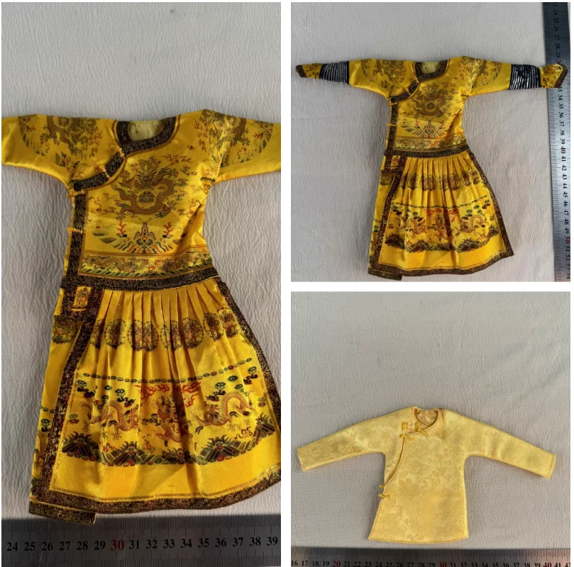 

YYDS 1/6 Scale Soldier Ancient Qing Dynasty Emperor's Dragon Robe Long Robe Model Toy For 12'' Action Figure Body In Stock