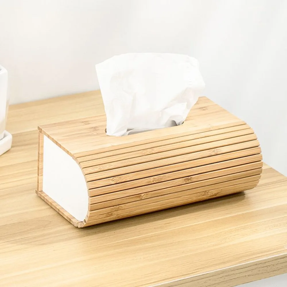

Bamboo Tissue Box Bedroom Paper Box Storage for Home Living Room Decoration Dining Room Coffee Table Simple Tissue Box