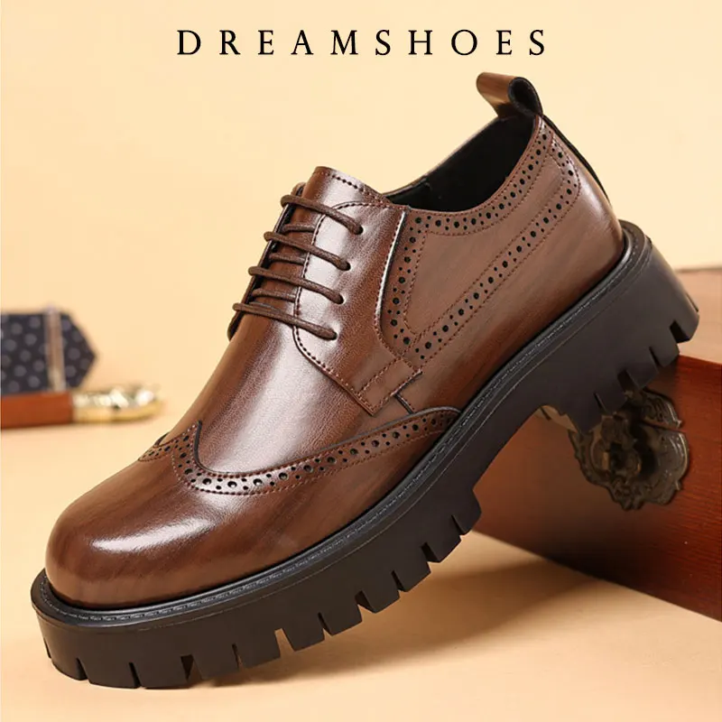 

Совершенно новые оксфорды на толстой подошве, обувь на шнуровке, уличная защитная обувь, прочная повседневная обувь, кожаная высококачественная рабочая обувь