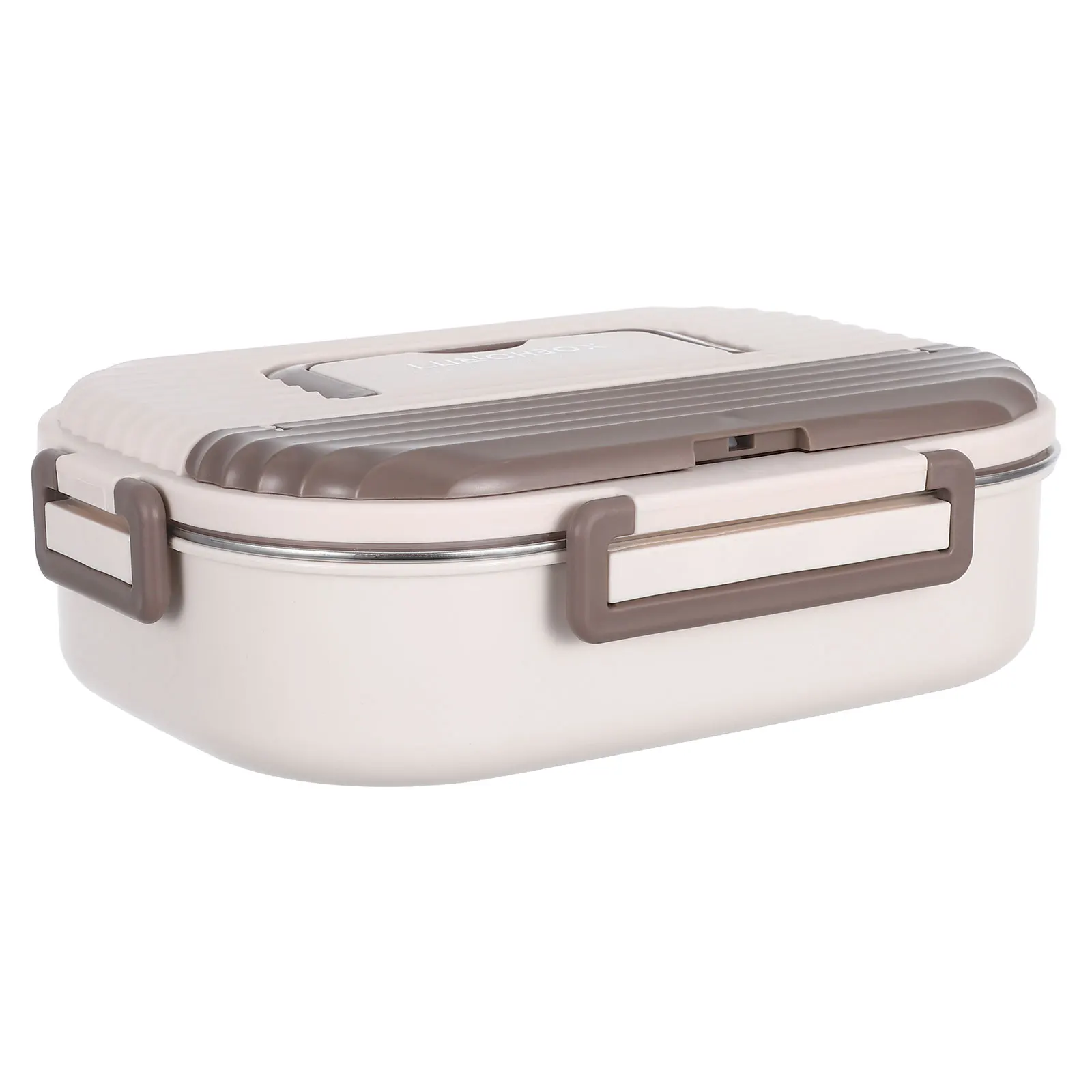 

Double Layer Stainless Steel Bento Lunch Box 5-Compartment 1000Ml Leakproof Container For Adults School Work Travel