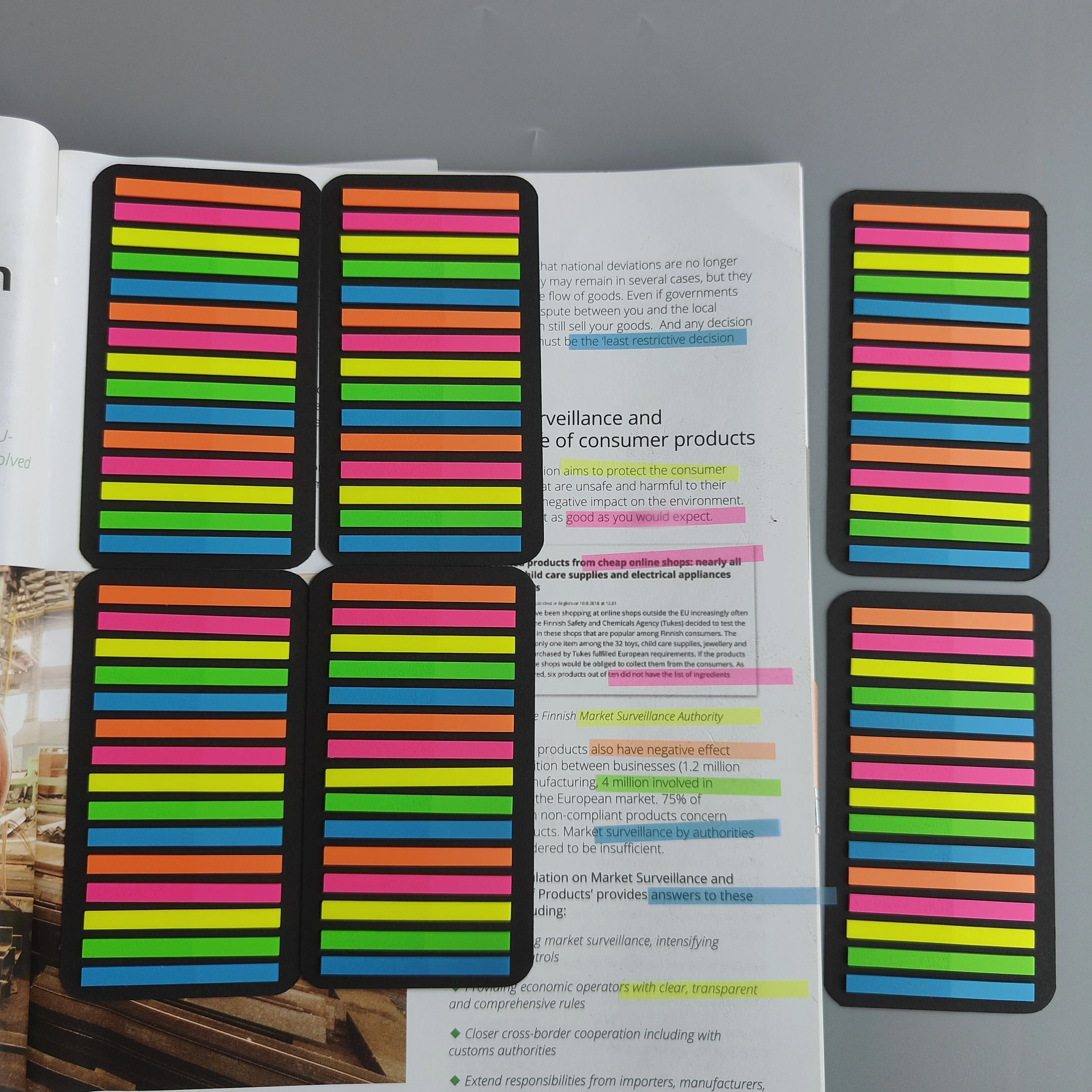Auto-adesivo transparente Bookmarks, Sticky Notes, Tab, Limpar Bookmarkers, Livros de anotação, Page Marker, Papelaria, 6 Packs