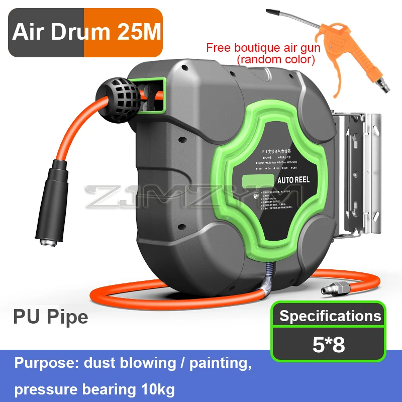 10M/15M/25M Automatic Retractable Hose Reel Air Drum Special Car Repair Air Pipe Pneumatic Tool Car Beauty Car Washing Machine