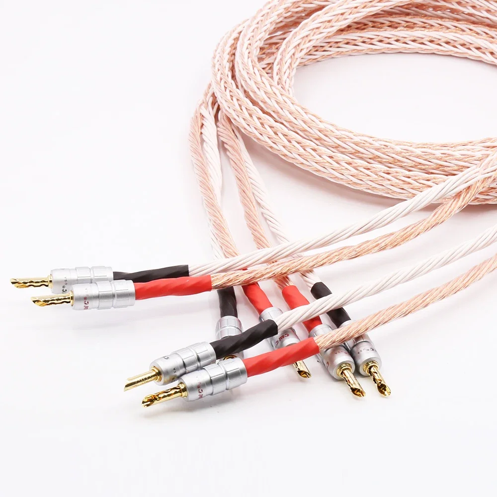 Cable de altavoz de alta gama 12TC Cable de altavoz de alta fidelidad CMC BFA conector Banana chapado en oro