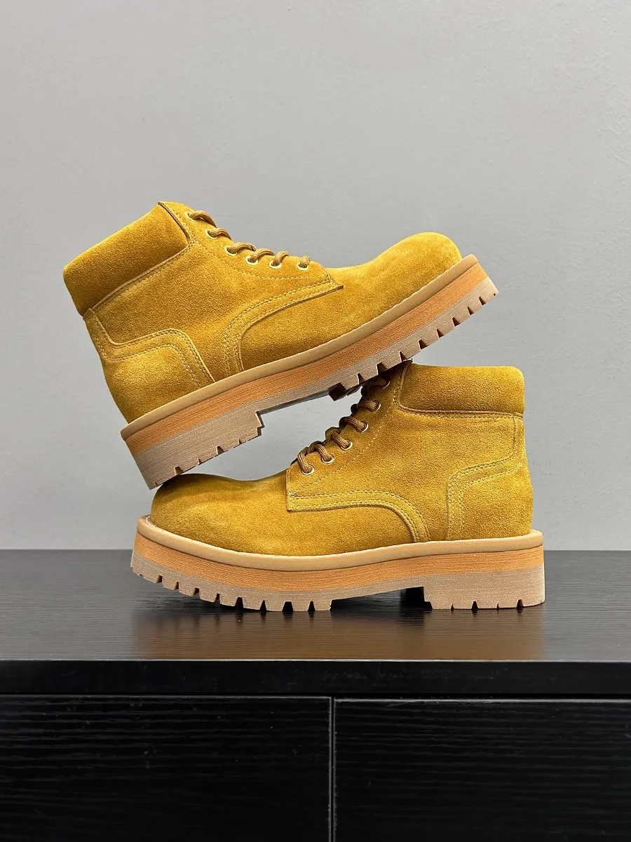 Botas de montar al tobillo Vintage británicas para hombre, suela gruesa americana, informales, de alta calidad, para motocicleta del desierto, botas juveniles, zapatos masculinos para exteriores