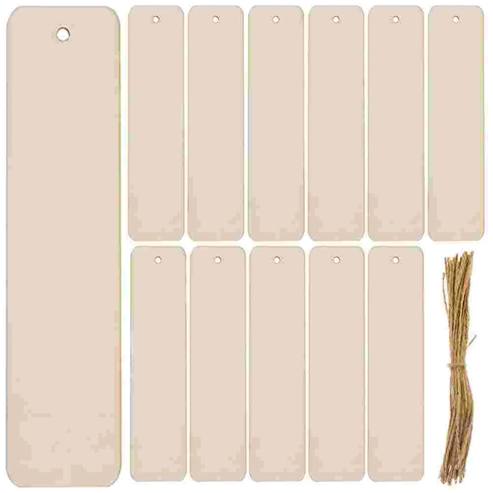 20 Pcs Wooden Blank Bookmark for Painting Unpainted Unfinished Rectangle Bookmarks Ornaments DIY Supplies