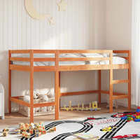 VidaXL children bunk bed with ladder wax Brown 80x200cm solid wood pine