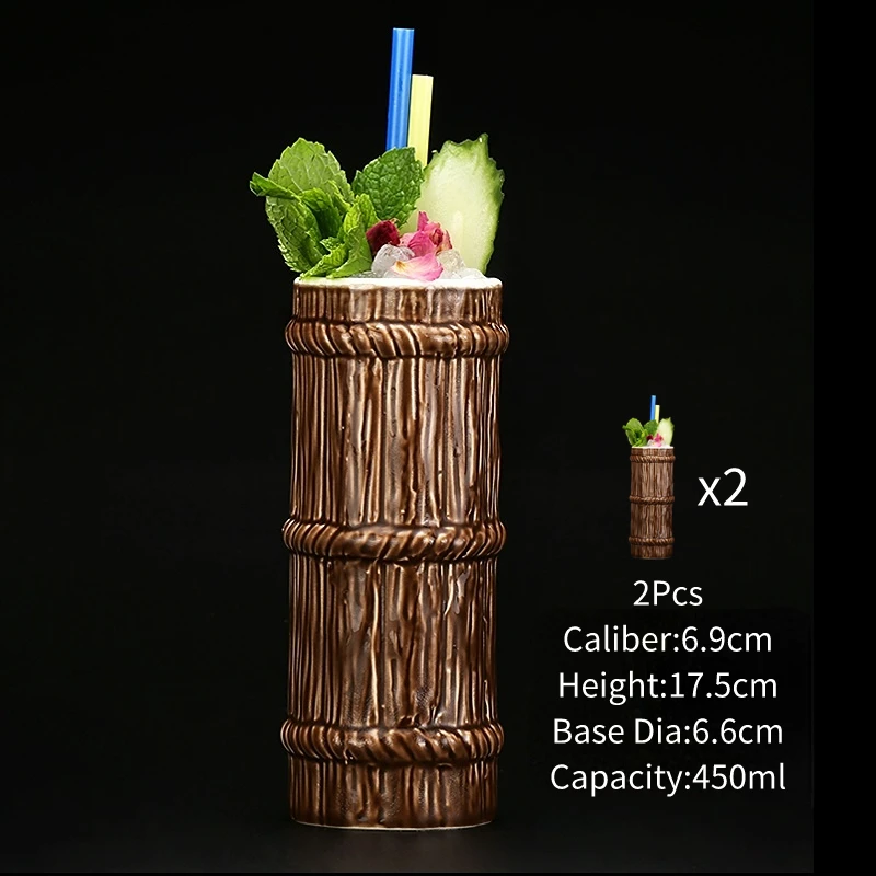 USEEKRIL Tiki Becher Hawaiianische Cocktail Tassen Kreative Keramik Lustige Tasse Tiki Tassen Bier Getränke Becher Wein Becher Bar Werkzeuge Geschenk Für Freunde 6