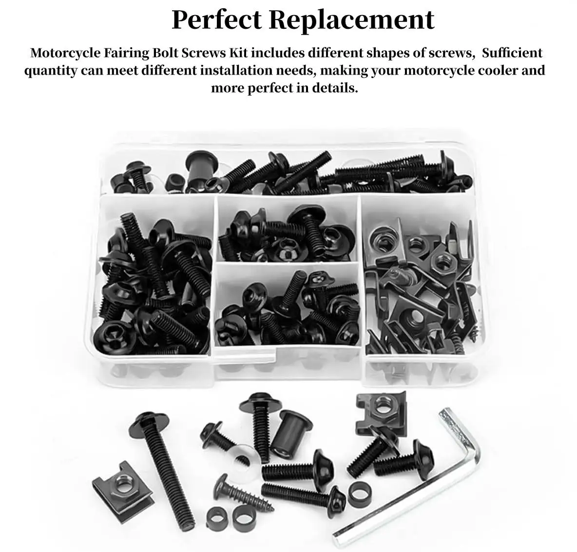 195PCS Motorcycle Fairing Bolts Screws Kit Nut Clips For Kawasaki Z250 Z300 Z400 Z650 Z750 Z800 Z900 Z900RS Z1000 Z1000R Z1000SX