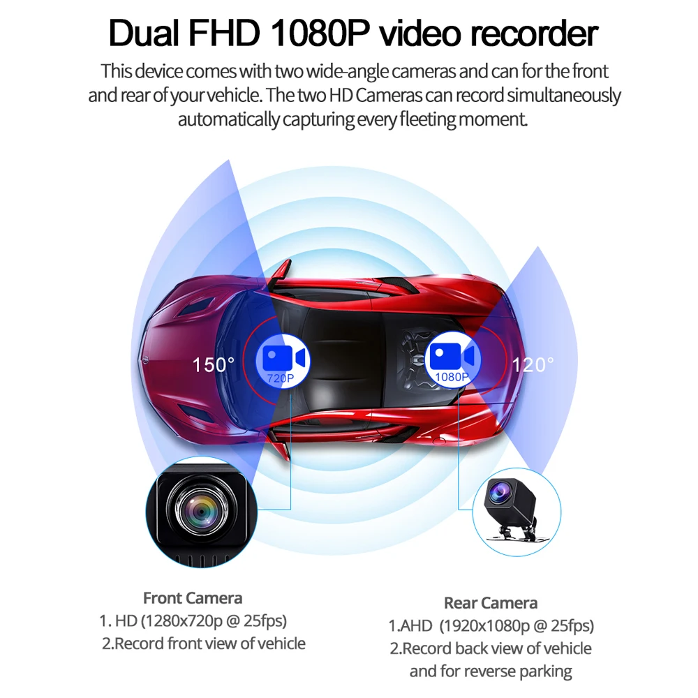 10 Inch IPS Car DVR Camera GPS 4G Android 8.1 ADAS FHD 1080P Dash Cam Dual Lens Car Video Recorder Night Vision 24H Remote view