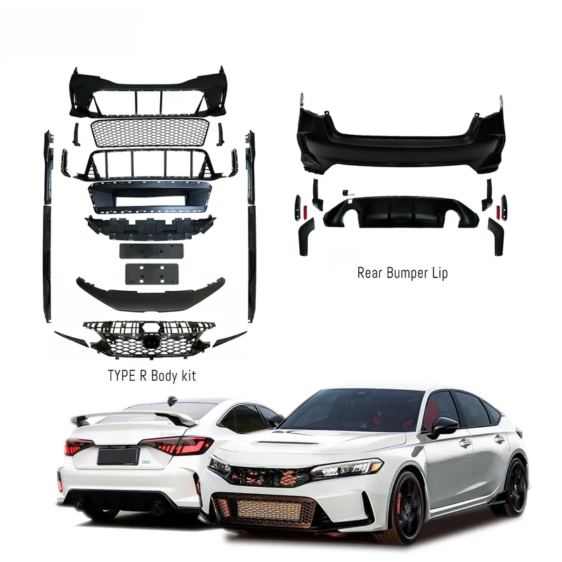 

LSR 2024 FE Upgr Type R Front Bumper Grille Side Skirts Daytime Light Tail Pipes Body Kits 11th FE 2022+