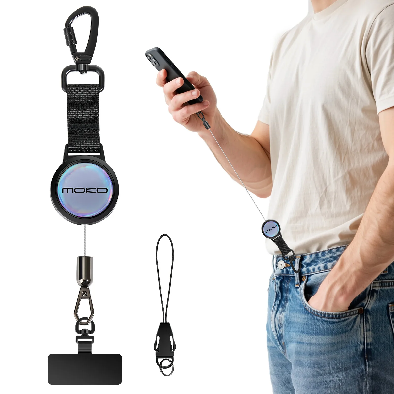 MoKo Anti-theft Phone Tether Retractable Lanyard