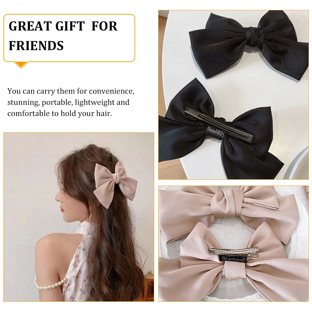 2Pairs القوس مقاطع الشعر Bowknot دبابيس الشعر إكسسوارات الشعر الأنيقة خفيفة الوزن دائم لحفلات الزفاف والعطلات يوميا