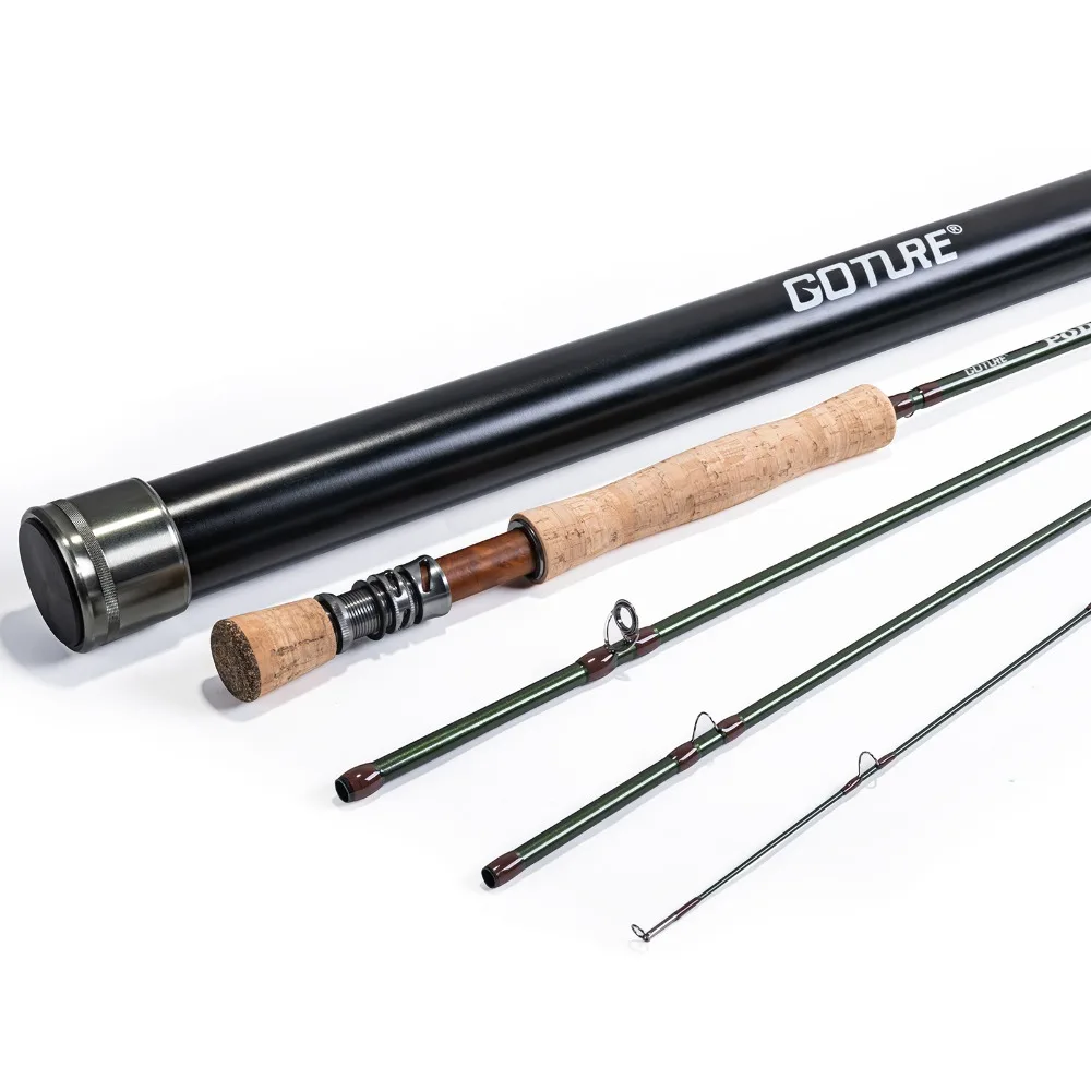 

Goture 2.7m 9FT 4 Sections Portable Travel Fly Fishing Rod #4 #5 #7 #8 Carbon Fiber Super Light Fly Pole With Carbon Case