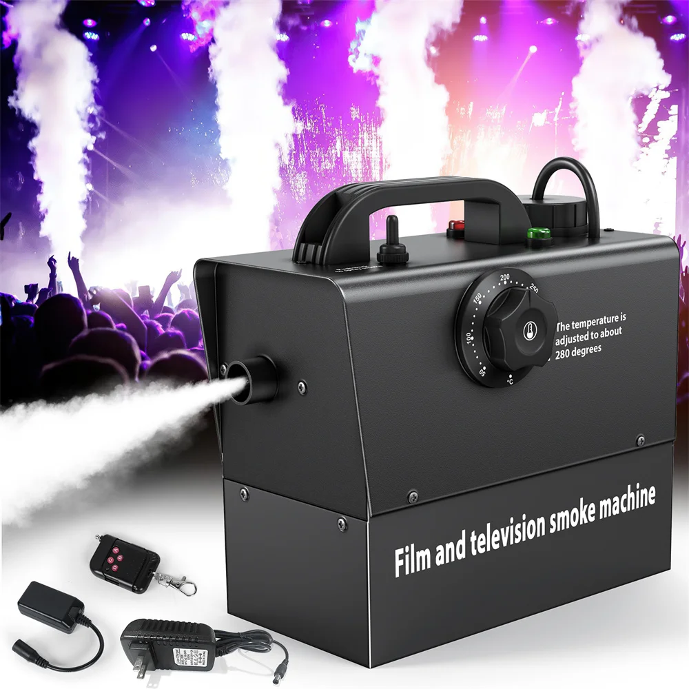 

DayFlicker 500W Smoke Machine DJ Remote Fogger Ejector Concert 4 in 1 Fog Machine Disco Mirror Ball LED Light Party Bar Fogger