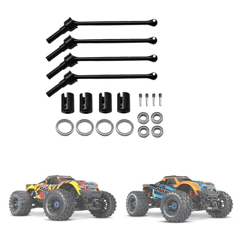 4Pcs Steel Front And Rear Extended Drive Shaft CVD With Shaft Cup For 1/10 Traxxas MAXX Widemaxx RC Car Upgrades Parts