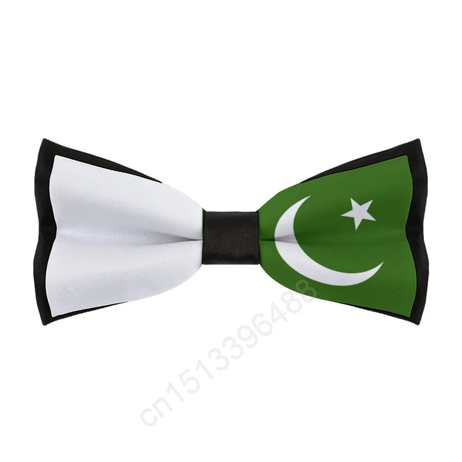 

New Polyester Pakistan Flag Bowtie for Men Fashion Casual Men's Bow Ties Cravat Neckwear For Wedding Party Suits Tie