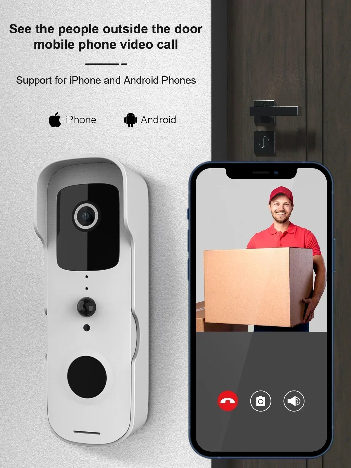 S6393591aa10f488ab7b7d4071b7e047cN Smart Video Doorbell Waterproof Night Vision Door Viewer 1080P FHD Camera Digital Visual Intercom WIFI 2.4G Tuya Door Bell