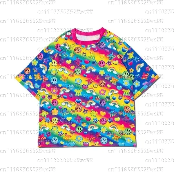 Rainbow Colorful Candy Series Limited Edition T-shirt All-over Print Oversized Top Girls Y2K Daily Street Style for Kids/Adults - view 6