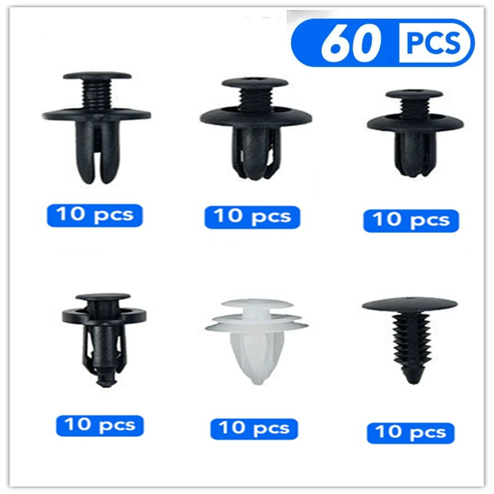 60pcs Auto Fastener Clip Mixed Car Body Push Retainer Pin Rivet for Volkswagen vw Golf 5 6 7 MK6 MK7 Passat B5 B6 B7 B8 TIGUAN J