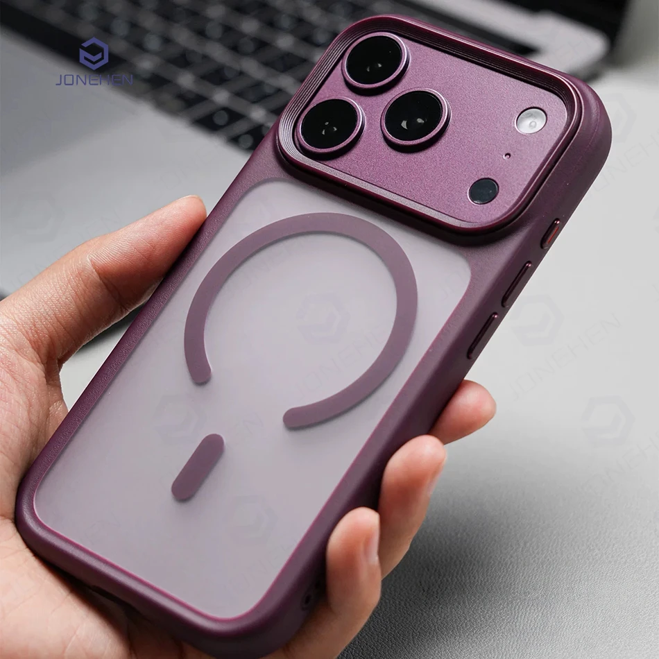 Magnetic Advanced Silicone Soft Edge Matte Armor Case For iPhone 17 18 Pro Max Air Camera Button Shockproof Cover For Magsafse